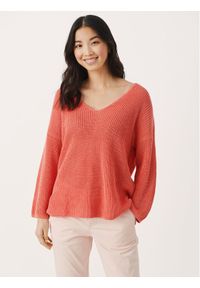 Part Two Sweter Netrona 30306690 Różowy Relaxed Fit. Kolor: różowy. Materiał: len #1