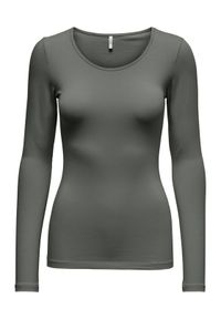 only - ONLY Bluzka Live Love 15204712 Szary Stretch Fit. Kolor: szary. Materiał: bawełna