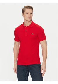 Lacoste Polo PH4012 Czerwony Slim Fit. Typ kołnierza: polo. Kolor: czerwony. Materiał: bawełna