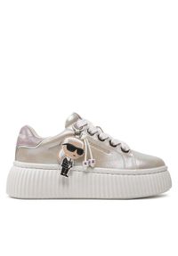 Karl Lagerfeld - KARL LAGERFELD Sneakersy KL42376N Srebrny. Kolor: srebrny. Materiał: skóra, lakier #1