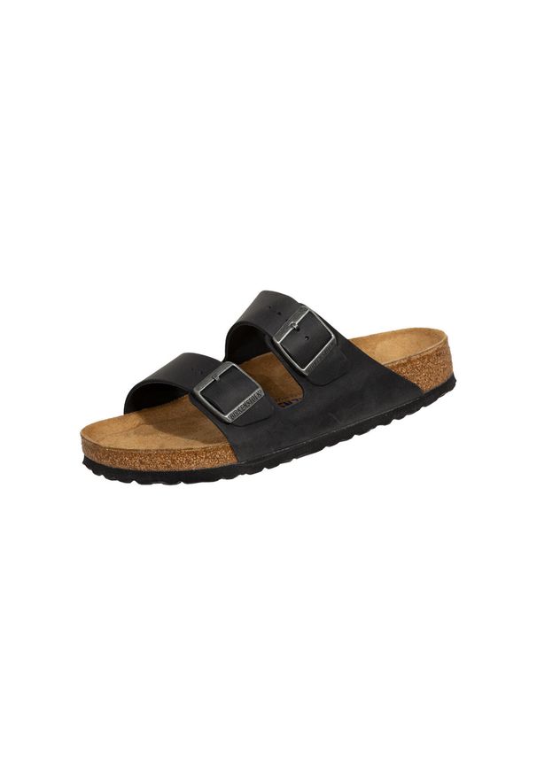 Klapki unisex Birkenstock Arizona. Zapięcie: bez zapięcia. Kolor: czarny. Materiał: skóra. Szerokość cholewki: normalna. Sport: turystyka piesza, pływanie, fitness