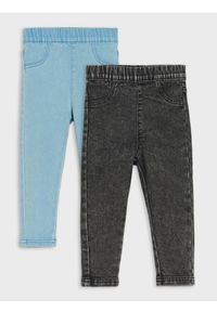 Sinsay - Jeansy z regulowanym pasem 2 pack - szary. Kolor: szary