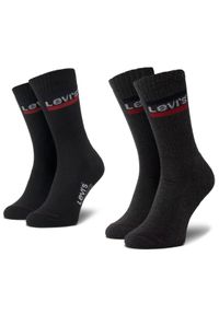 Levi's® Zestaw 2 par wysokich skarpet unisex 37157-0153 Czarny. Kolor: czarny. Materiał: materiał #1