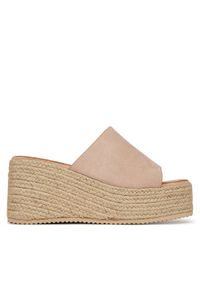 DeeZee Klapki LE601-113 Beżowy. Kolor: beżowy. Materiał: materiał