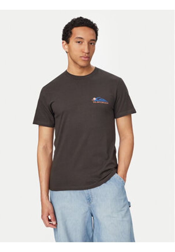Quiksilver T-Shirt EV Barrel Paradise EQYZT08285 Czarny Regular Fit. Kolor: czarny. Materiał: bawełna
