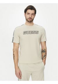 Guess T-Shirt Z4GI18 J1314 Beżowy Regular Fit. Kolor: beżowy. Materiał: bawełna