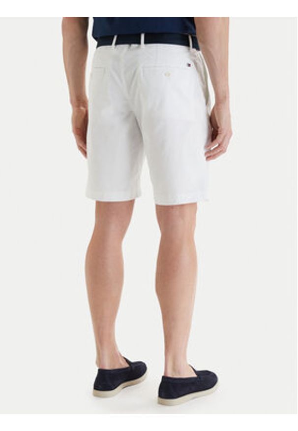 TOMMY HILFIGER - Tommy Hilfiger Komplet szorty i pasek Denton MW0MW42349 Biały Slim Fit. Kolor: biały. Materiał: bawełna