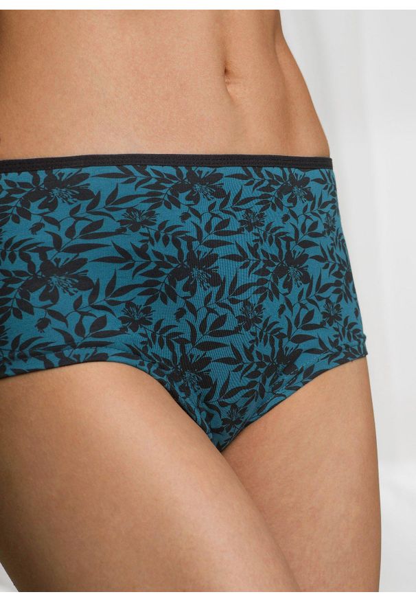 bonprix - Figi maxi panty z bawełny organicznej (4 pary). Kolor: czarny. Materiał: bawełna