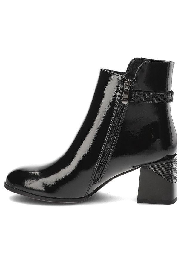 Czarne Botki S.Barski Eleganckie Obuwie Damskie. Okazja: na co dzień. Kolor: czarny. Materiał: skóra ekologiczna. Obcas: na obcasie. Styl: elegancki. Wysokość obcasa: średni