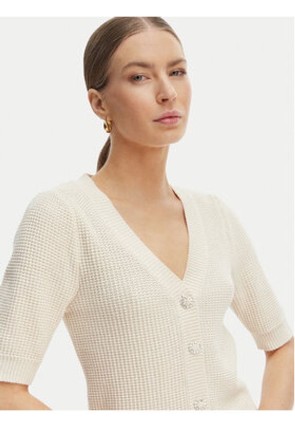 Morgan Kardigan 261-MYRTILE Beżowy Slim Fit. Kolor: beżowy. Materiał: bawełna