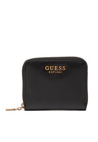 Guess Mały Portfel Damski Laurel Slg Small Zip Around SWVB85 00370 Czarny. Kolor: czarny. Materiał: skóra