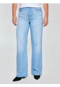 Big-Star - Jeansy damskie z szeroką nogawką niebieskie Atrea 195. Okazja: na co dzień. Stan: podwyższony. Kolor: niebieski. Styl: elegancki, casual, retro, klasyczny #4