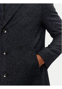 BOSS - Boss Płaszcz wełniany H-hyde 50528177 Granatowy Slim Fit. Kolor: niebieski. Materiał: wełna #7