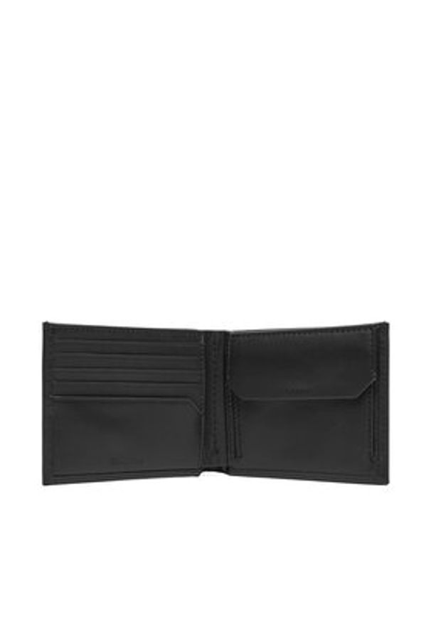 Calvin Klein Portfel męski Ck Smooth Trifold W/ Coin LV04D1103G Czarny. Kolor: czarny. Materiał: skóra