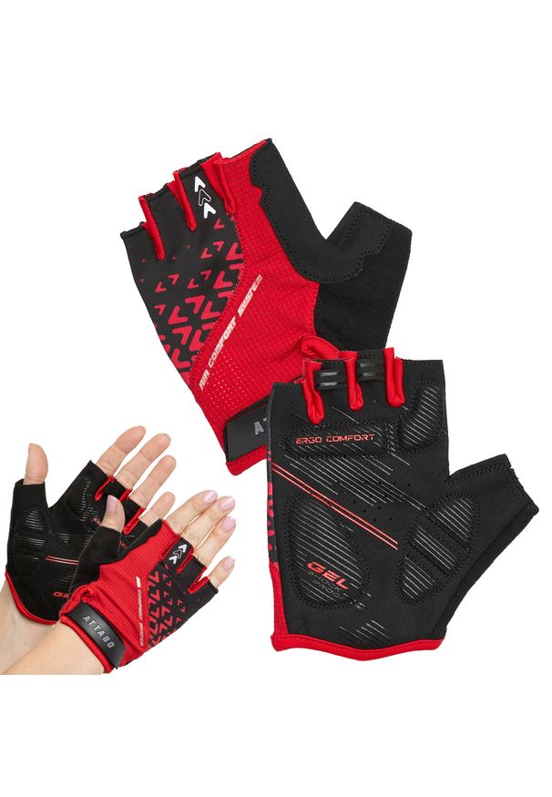 Rękawiczki rowerowe ATTABO Vito. Kolor: czerwony. Sport: kolarstwo