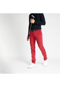 INESIS - Spodnie do golfa męskie Inesis MW500. Kolor: czerwony. Materiał: bawełna, materiał, elastan, poliester. Sport: golf