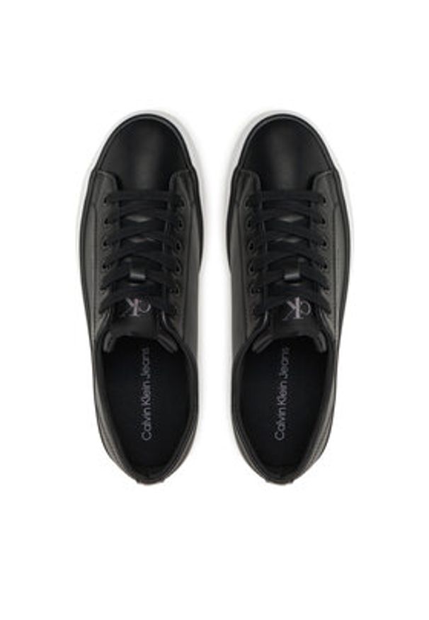 Calvin Klein Jeans Tenisówki Bold Vulc Flatf Low Lth In YW0YW01633 Czarny. Kolor: czarny. Materiał: skóra