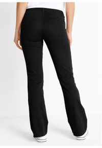 Spodnie ze stretchem BOOTCUT bonprix czarny. Kolor: czarny #4
