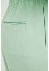 Samsoe & Samsoe - Samsoe Samsoe spodnie damskie kolor zielony proste high waist. Okazja: na co dzień. Stan: podwyższony. Kolor: zielony. Materiał: poliester, dzianina. Styl: casual #3
