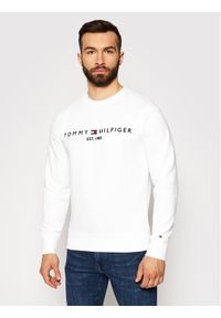 TOMMY HILFIGER - Tommy Hilfiger Bluza Logo MW0MW11596 Biały Regular Fit. Kolor: biały. Materiał: syntetyk, bawełna