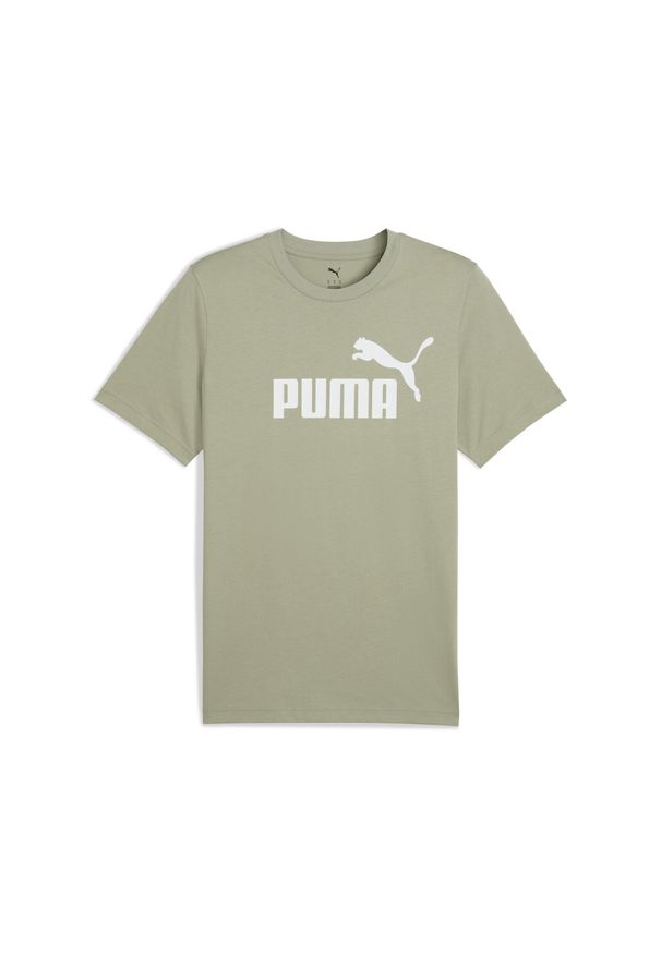Puma - Męska koszulka ESS z logo No. 1 PUMA. Kolor: zielony. Materiał: guma. Wzór: nadruk. Sport: bieganie