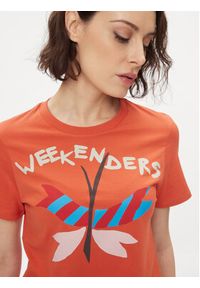 Weekend Max Mara T-Shirt Nervi 2415971051650 Pomarańczowy Regular Fit. Kolor: pomarańczowy. Materiał: bawełna