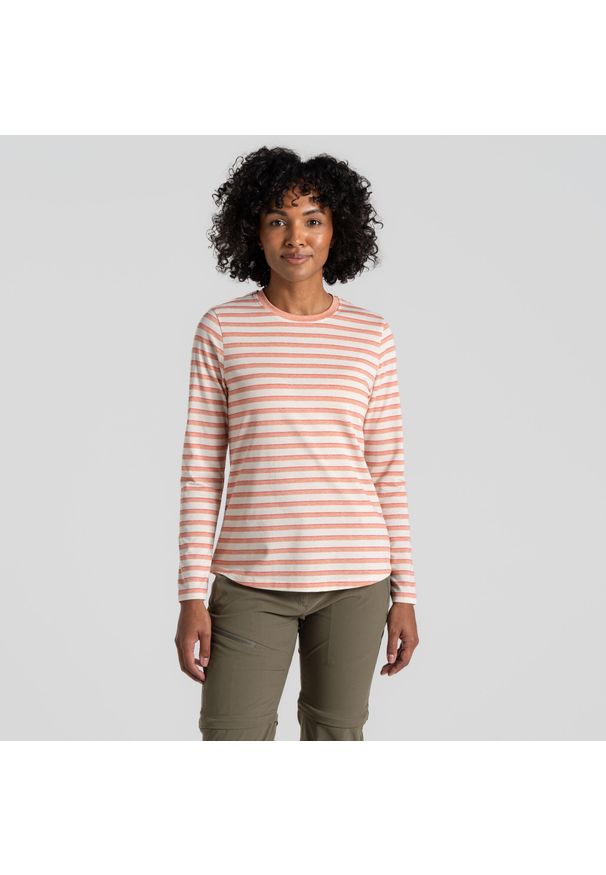 CRAGHOPPERS - Longsleeve damski Craghoppers NosiLife Akona LS Top. Kolor: żółty. Długość rękawa: długi rękaw. Sport: turystyka piesza