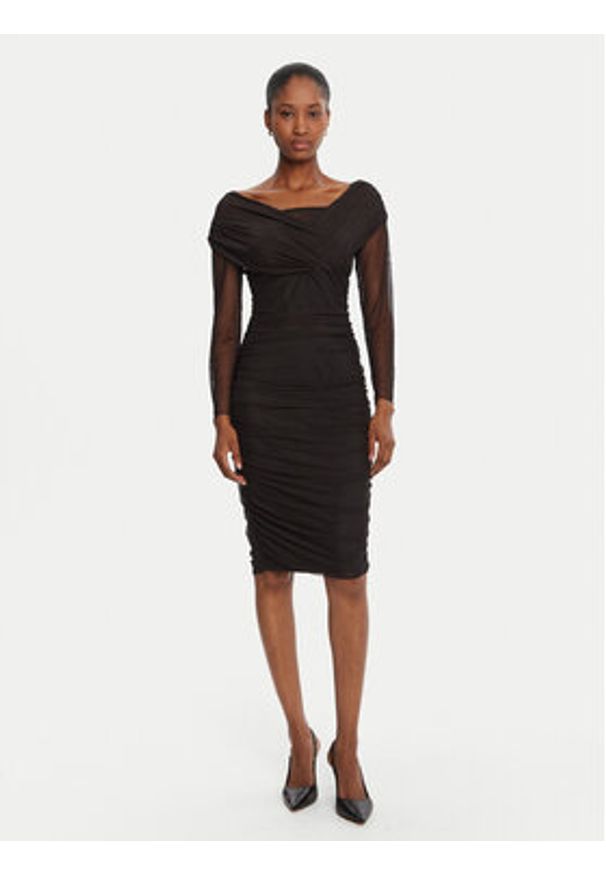 Rinascimento Sukienka koktajlowa CFC0126152003 Czarny Slim Fit. Kolor: czarny. Materiał: syntetyk. Styl: wizytowy