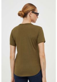 G-Star RAW - G-Star Raw t-shirt bawełniany kolor zielony. Okazja: na co dzień. Kolor: zielony. Materiał: bawełna. Długość rękawa: krótki rękaw. Długość: krótkie. Wzór: nadruk. Styl: casual, klasyczny #3