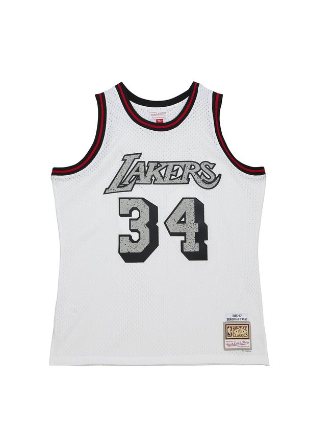 Mitchell & Ness - Koszulka NBA Los Angeles Lakers Shaquille O’Neal Cracked Cement Swingman 1996. Kolor: biały. Sport: koszykówka