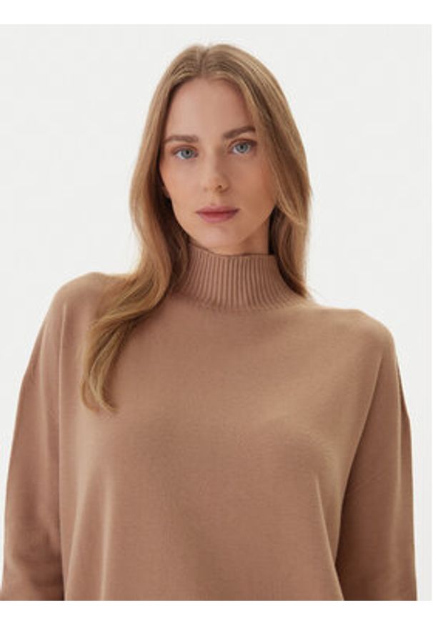 Kontatto Sweter 3M0822C Beżowy Relaxed Fit. Kolor: beżowy. Materiał: syntetyk