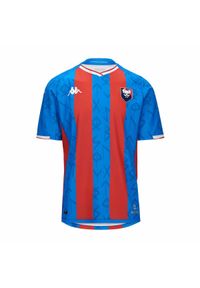 Kappa - Koszulka domowa dla dzieci SM Caen Kombat 2023/24. Kolor: czerwony, niebieski, wielokolorowy. Sport: piłka nożna