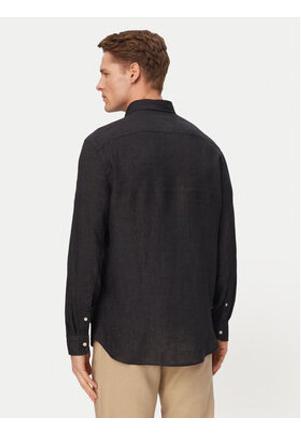 TOMMY HILFIGER - Tommy Hilfiger Koszula MW0MW41530 Czarny Regular Fit. Kolor: czarny. Materiał: len