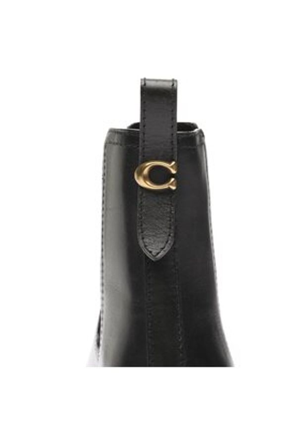 Coach Sztyblety Maeve Lth Bootie CN143 Czarny. Kolor: czarny. Materiał: skóra