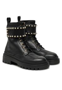 Love Moschino - LOVE MOSCHINO Trapery JA24235G0LIA0000 Czarny. Kolor: czarny. Materiał: skóra #7