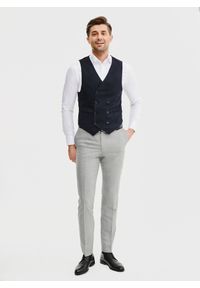 Pako Lorente - PAKO LORENTE – Granatowa dwurzędowa kamizelka męska. Okazja: na studniówkę. Kolor: niebieski, czarny. Materiał: poliester, elastan, wiskoza. Styl: elegancki, młodzieżowy #7