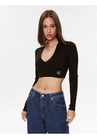 Calvin Klein Jeans Bluzka J20J221969 Czarny Slim Fit. Kolor: czarny. Materiał: lyocell