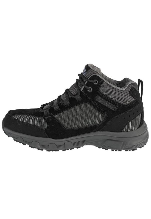 skechers - Buty trekkingowe męskie Skechers Oak Canyon. Zapięcie: sznurówki. Kolor: czarny, szary, wielokolorowy. Materiał: materiał, skóra. Szerokość cholewki: normalna
