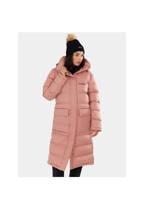 FUNDANGO - Płaszcz Zimowy Damski Fundango Sabina. Kolor: różowy. Sezon: zima. Sport: turystyka piesza