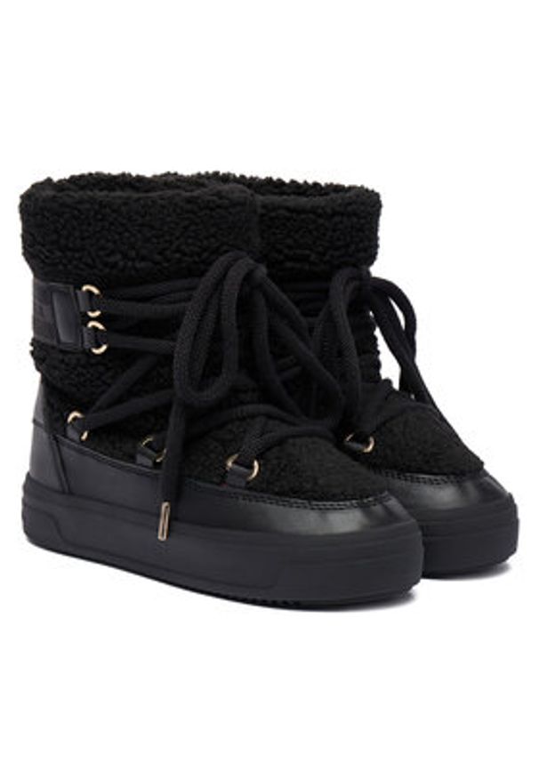 TOMMY HILFIGER - Tommy Hilfiger Śniegowce Faux Shearling Snowboot FW0FW08788 Czarny. Kolor: czarny. Materiał: materiał