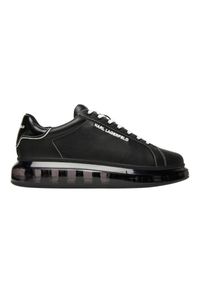 Karl Lagerfeld - KARL LAGERFELD Czarne męskie sneakersy skórzane Kapri Kushion Lo Lace. Okazja: na co dzień. Kolor: czarny. Materiał: skóra #6