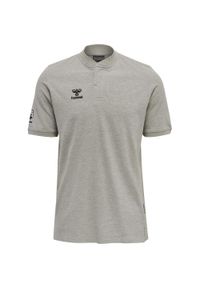 Polo Hummel Move Grid. Okazja: na co dzień. Typ kołnierza: polo. Kolor: szary. Styl: casual