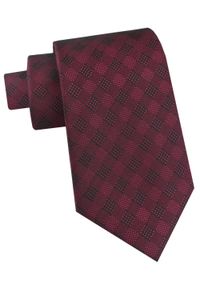 Krawat Męski - Angelo di Monti - Głęboka Czerwień, Wzór Geometryczny. Kolor: czerwony. Materiał: tkanina. Wzór: geometria. Styl: elegancki, wizytowy