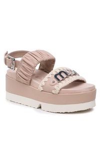 Mou Sandały Japanese # 03 Two Band SW471001C Beżowy. Kolor: beżowy. Materiał: skóra #4