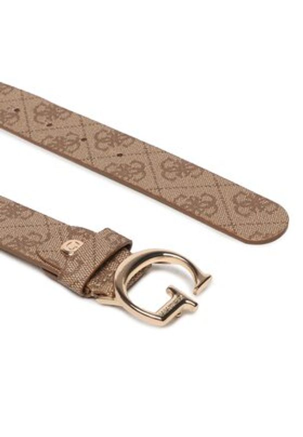 Guess Pasek Damski BW7862 P3430 Beżowy. Kolor: beżowy. Materiał: skóra