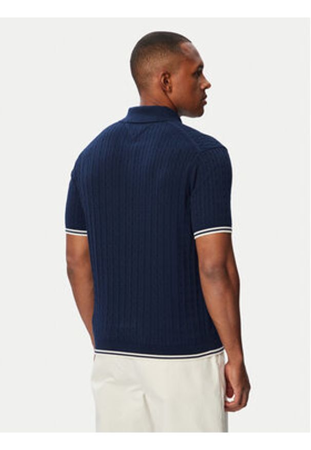 TOMMY HILFIGER - Tommy Hilfiger Polo MW0MW40701 Granatowy Regular Fit. Typ kołnierza: polo. Kolor: niebieski. Materiał: bawełna