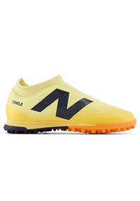 Turfy dziecięce New Balance TEKELA V4+ MAGIQUE JNR FG SJT3TJ45 – żółte. Kolor: żółty. Materiał: materiał, syntetyk. Szerokość cholewki: normalna. Sezon: zima. Sport: piłka nożna
