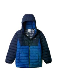 columbia - COLUMBIA POWDER LITE II HOODED JACKET Niebieski. Kolor: niebieski. Materiał: syntetyk. Sport: turystyka piesza #1