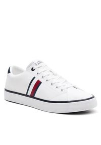 TOMMY HILFIGER - Tommy Hilfiger Tenisówki Th Hi Vulc Low Stripes Mesh FM0FM04946 Biały. Kolor: biały. Materiał: materiał #5