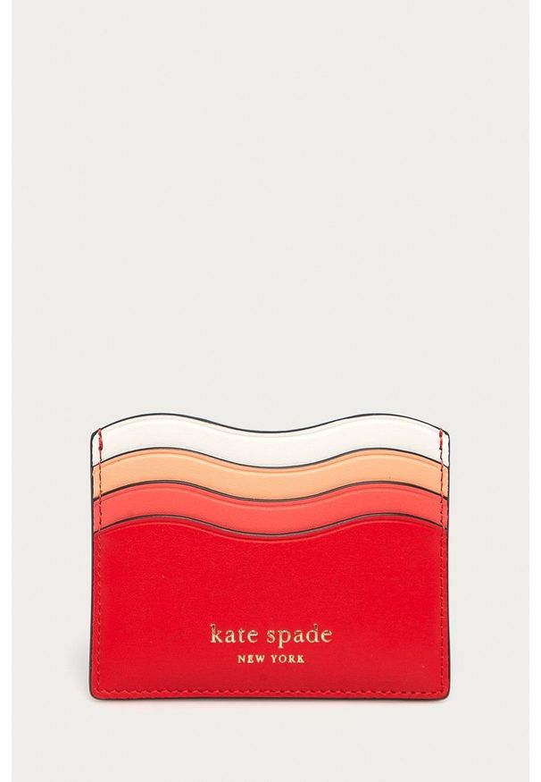 Kate Spade - Portfel skórzany. Kolor: czerwony. Materiał: skóra